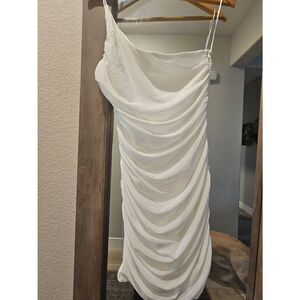 Princess Polly white 1 strap mini dress 8